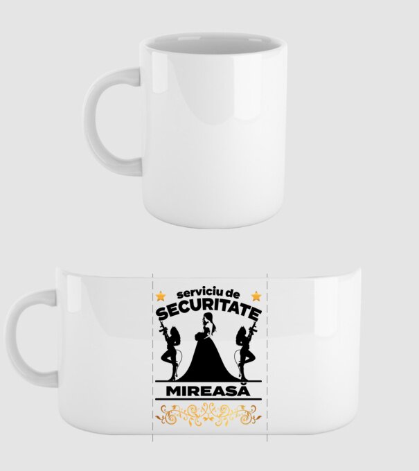 serviciu de securitate mireasă model alb pe tricou