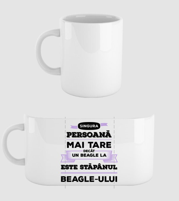 singura persoană mai tare decât un Beagle la este stăpânul Beagle-ului model alb pe tricou