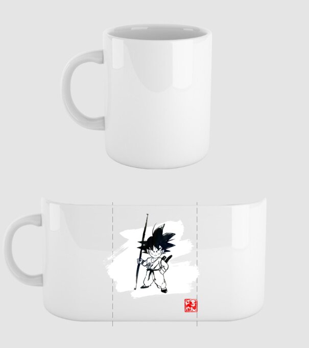 son goku art model alb pe tricou