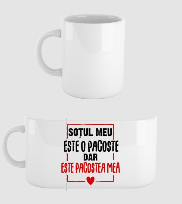 soțul meu este o pacoste model alb pe tricou