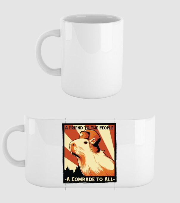 Soviet Capybara model alb pe tricou