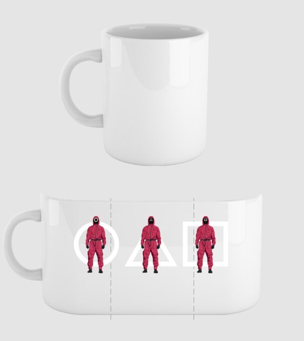 squid game characters model alb pe tricou