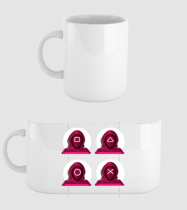 squid game characters model alb pe tricou