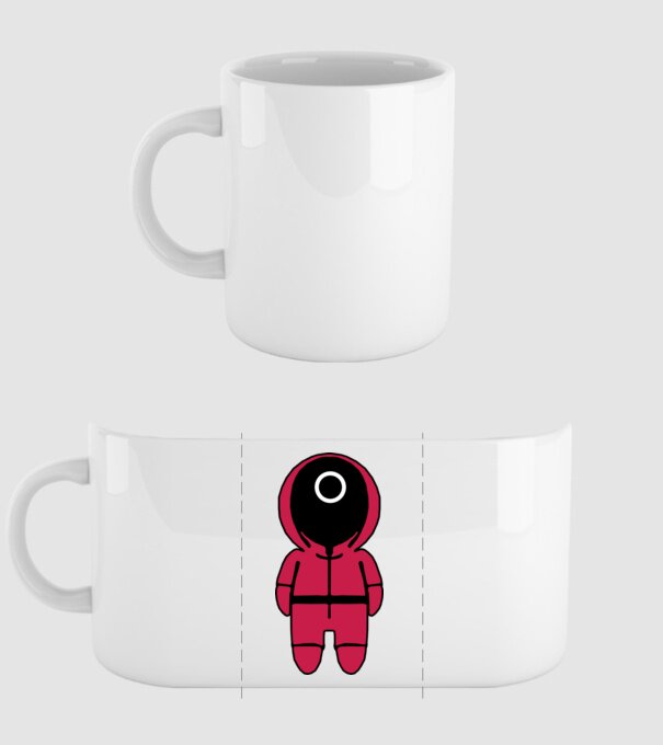 squid game figure model alb pe tricou