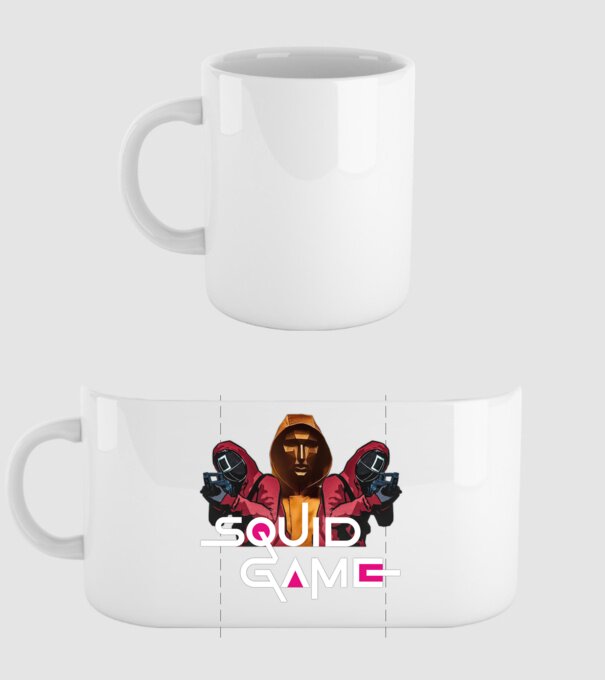 squid game poster model alb pe tricou