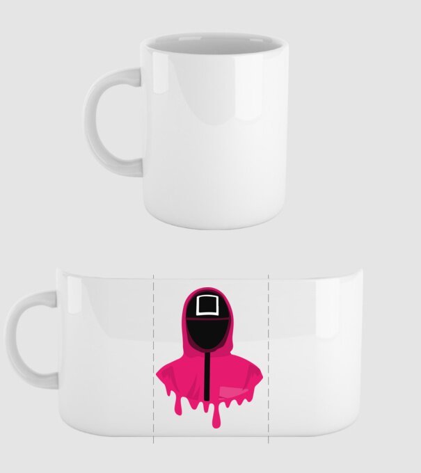 squid game square model alb pe tricou