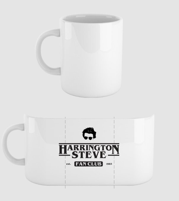 steve harrington fan club model alb pe tricou