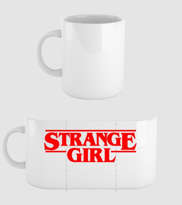 strange girl model alb pe tricou