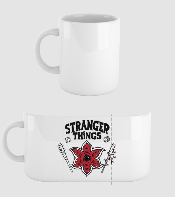 stranger things demogorgon head2 model alb pe tricou