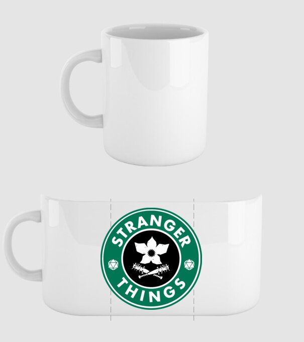 stranger things starbucks model alb pe tricou