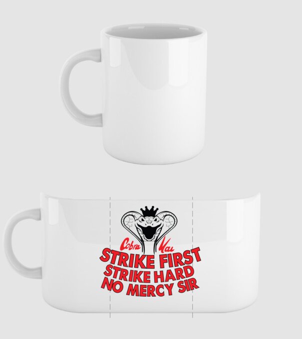 Strike first strike hard logo model alb pe tricou