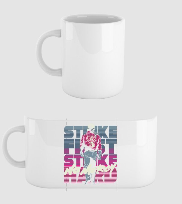 Strike first strike hard neon model alb pe tricou