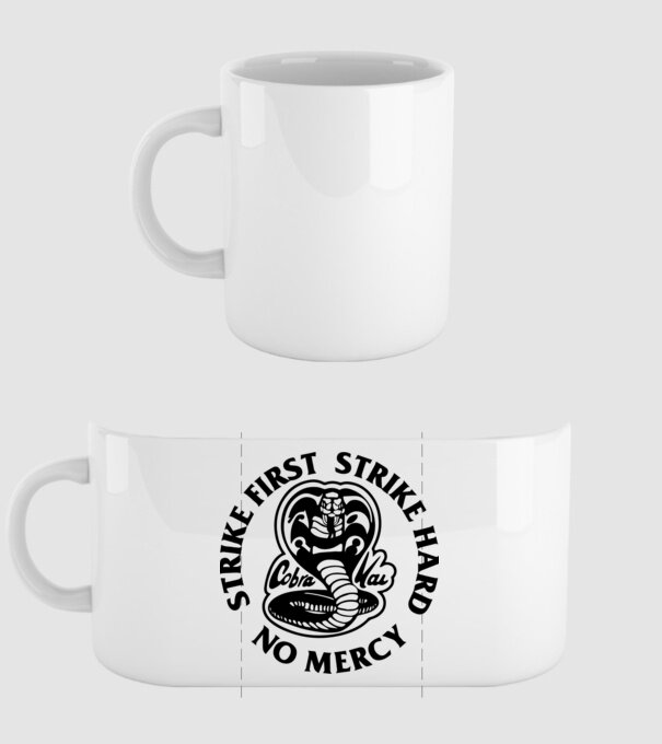 Strike first strike hard no mercy model alb pe tricou