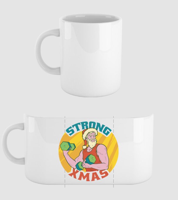 strong xmas model alb pe tricou