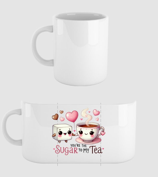 Sugar to my Tea model alb pe tricou