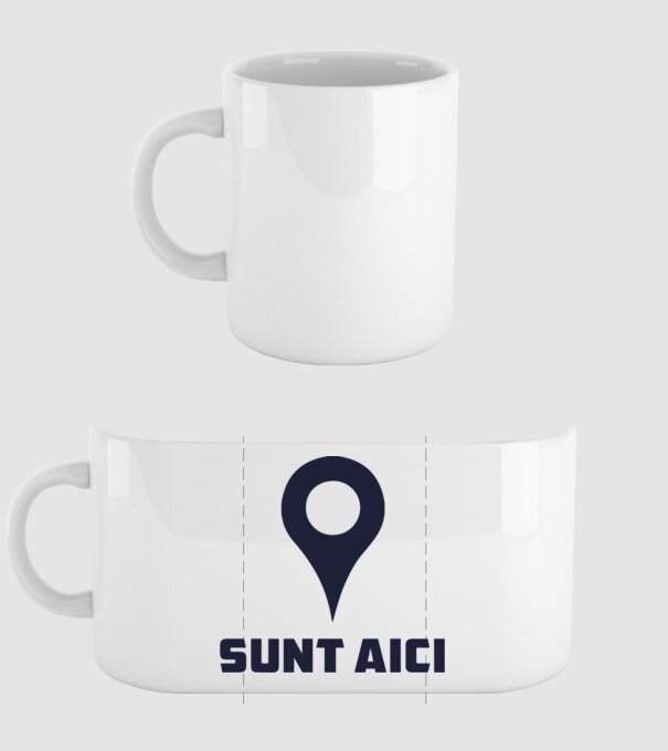 Sunt Aici model alb pe tricou