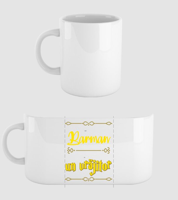 Sunt Barman, nu un vrăjitor model alb pe tricou