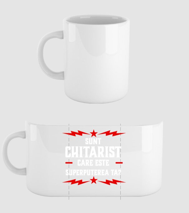 sunt chitarist, care este superputerea ta? model alb pe tricou