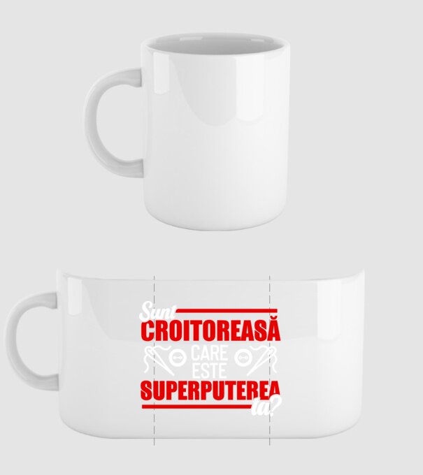sunt croitoreasă, care este superputerea ta D1995486 model alb pe tricou