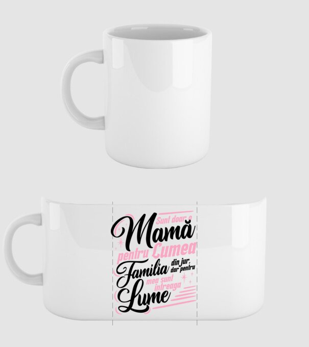 Sunt doar o mamă pentru lumea din jur, dar pentru familia mea sunt întreaga lume! model alb pe tricou