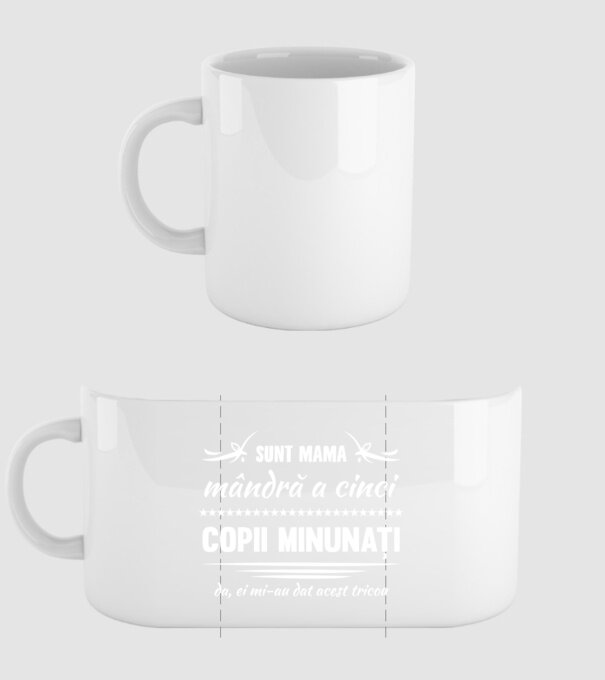 Sunt Mama mândră a cinci copii minunați - da, ei mi-au dat acest tricou model alb pe tricou