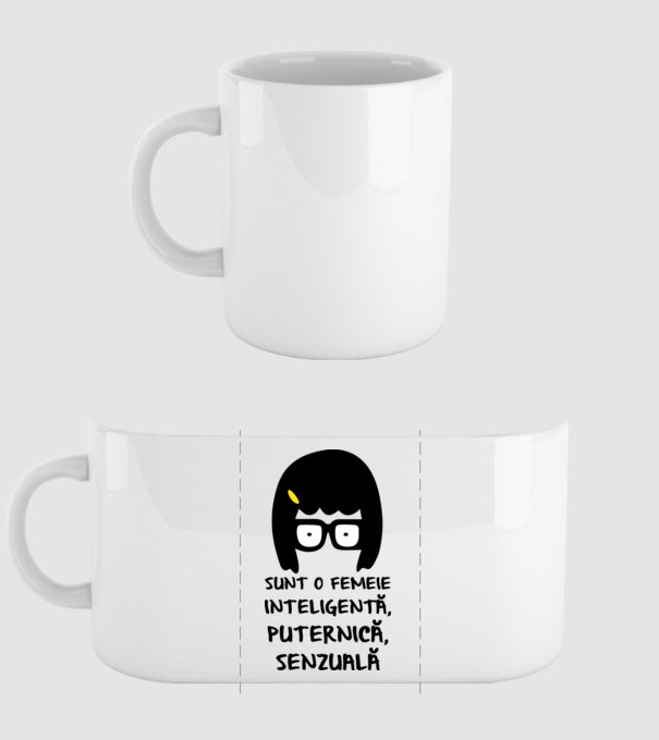 sunt o femeie inteligentă, puternică, senzuală model alb pe tricou