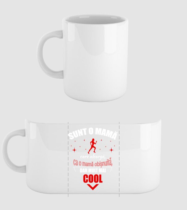 Sunt o mamă care aleargă, ca o mamă obișnuită, dar mult mai cool model alb pe tricou