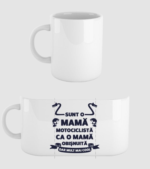 sunt o mamă motociclistă, ca o mamă obișnuită, dar mult mai cool model alb pe tricou