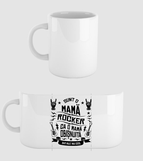 Sunt o mamă rocker, ca o mamă obișnuită, dar mult mai cool model alb pe tricou