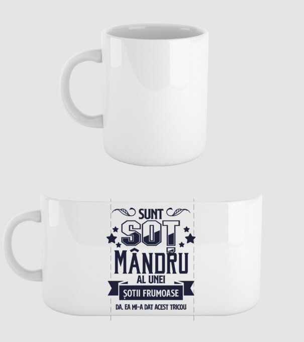Sunt soț mândru al unei soții frumoase - da, ea mi-a dat acest tricou model alb pe tricou