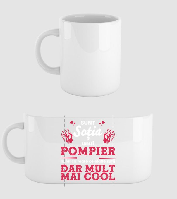 sunt soția unui pompier, la fel ca toate celelalte soții, dar mult mai cool D8416418 model alb pe tricou