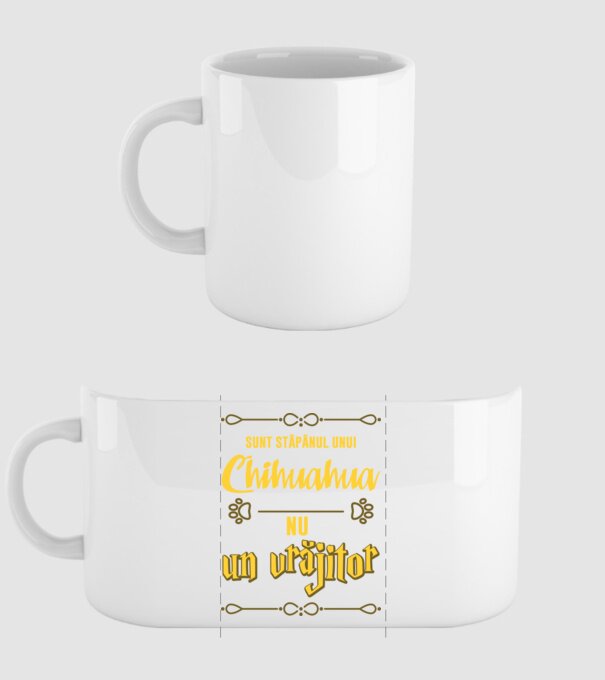 sunt stăpânul unui chihuahua, nu un vrăjitor model alb pe tricou