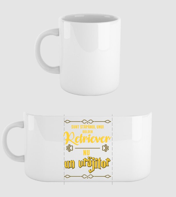 sunt stăpânul unui golden retviever, nu un vrăjitor model alb pe tricou