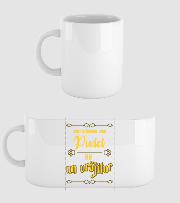 sunt stăpânul unui pudel, nu un vrăjitor model alb pe tricou