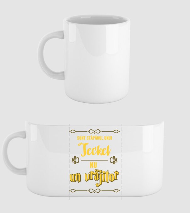 sunt stăpânul unui teckel, nu un vrăjitor model alb pe tricou
