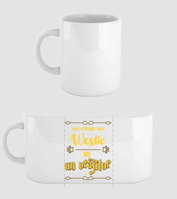 Sunt stăpânul unui westie, nu un vrăjitor model alb pe tricou