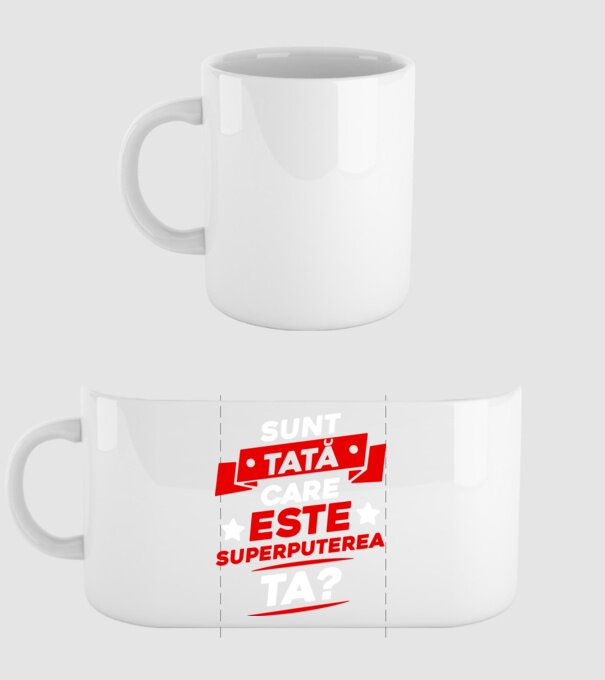 Sunt tată, care este superputerea ta model alb pe tricou