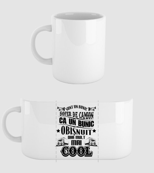 sunt un bunic de șofer de camion, ca un bunic obișnuit, dar mult mai cool model alb pe tricou