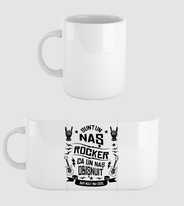 Sunt un naș rocker, ca un naș obișnuit, dar mult mai cool model alb pe tricou