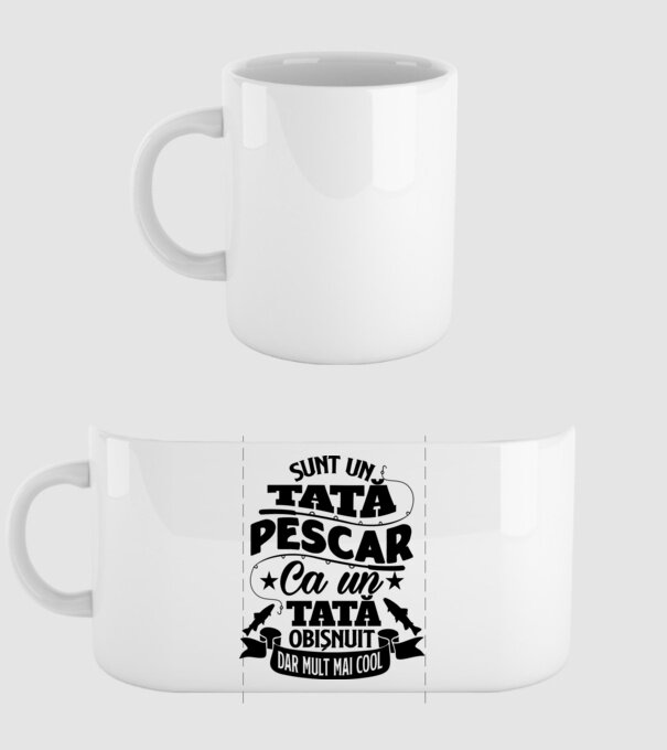 Sunt un Tata pescar model alb pe tricou