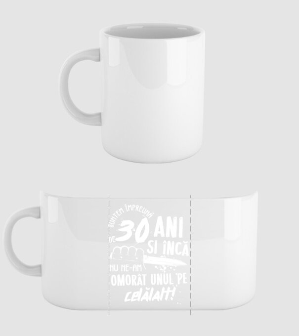Suntem împreună de 30 ani model alb pe tricou