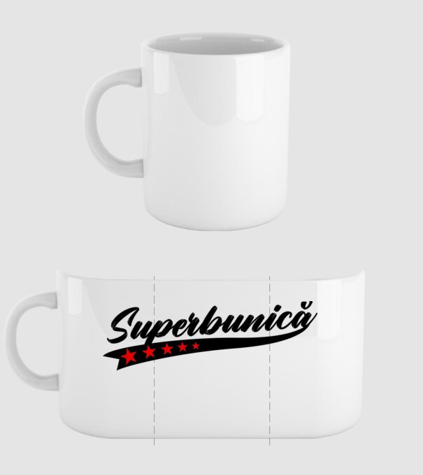 Superbunică model alb pe tricou