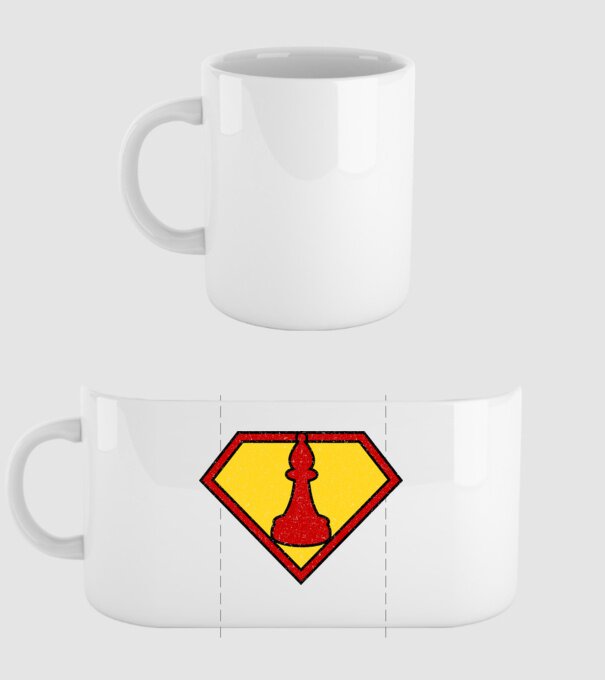 SuperChess alergător de șah model alb pe tricou
