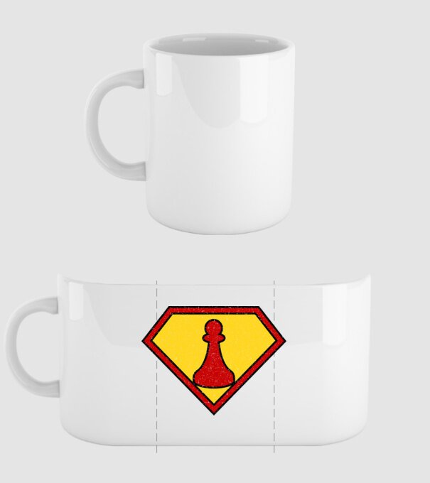 SuperChess pion de șah model alb pe tricou
