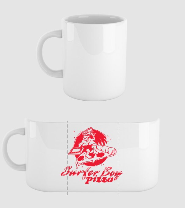 surfer boy pizza stranger things model alb pe tricou