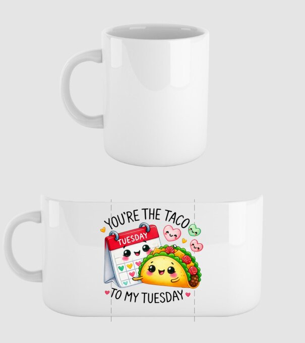 Taco to my Tuesday model alb pe tricou