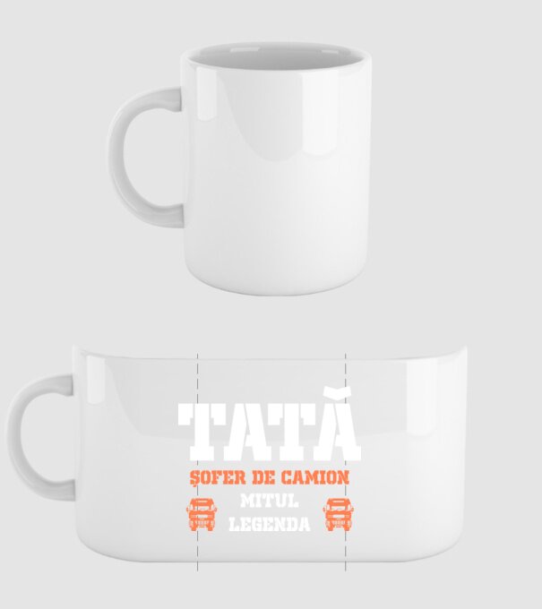 tată, șofer de camion, mitul, legenda model alb pe tricou