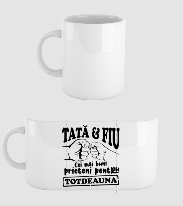 tată & fiu - cei mai buni prieteni pentru totdeauna model alb pe tricou