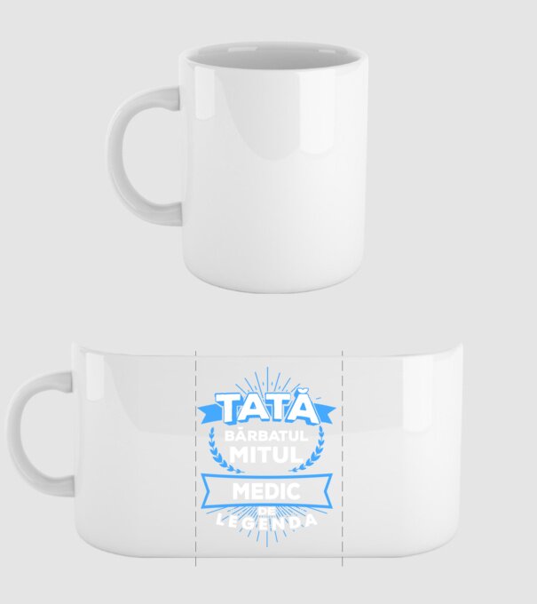 Tată - bărbatul, mitul, medic de legendă model alb pe tricou