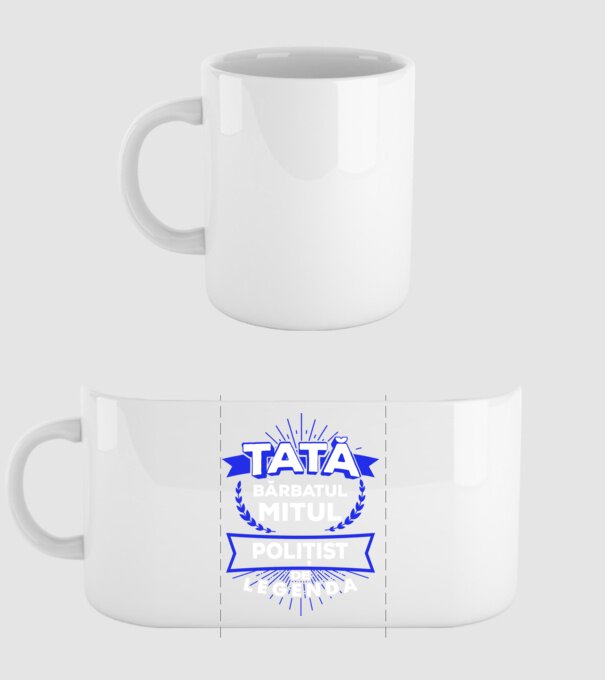 Tată - bărbatul, mitul, polițist de legendă model alb pe tricou